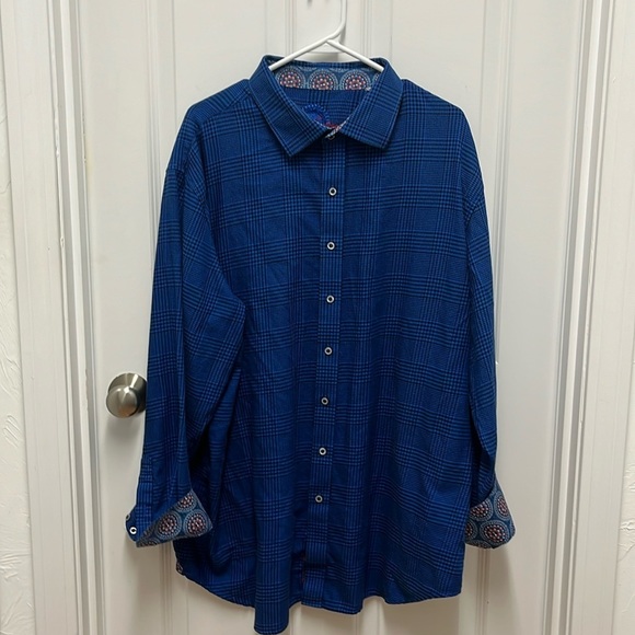 Robert‎ Graham Blue Plaid Long Sleeve Button Down - Picture 1 of 8